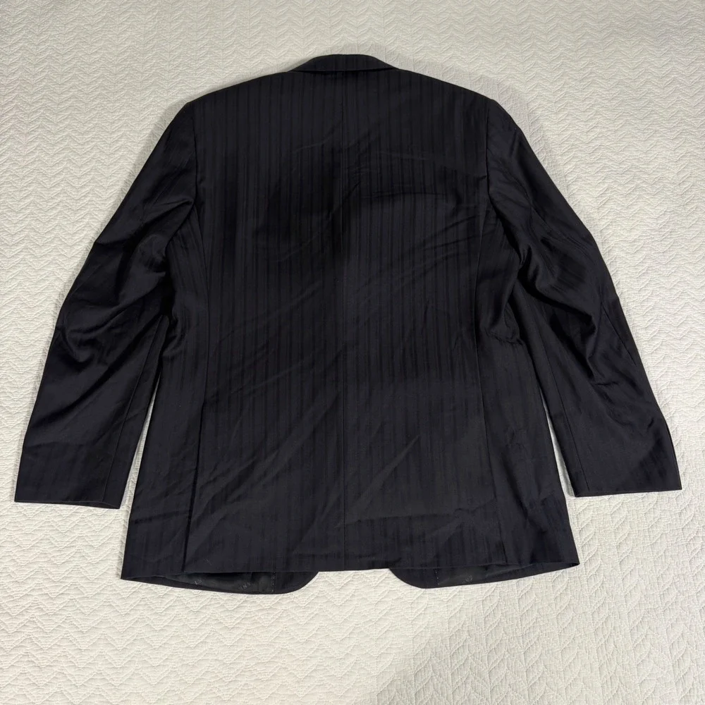 Zanetti Suit Mens 40R Navy Blue Pinstripe Super 120s Wool 3-Button 34x31 Italy‎